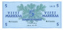 5 Markkaa 1963 Litt.B N0726281