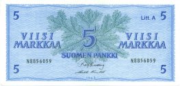5 Markkaa 1963 Litt.A N8856059