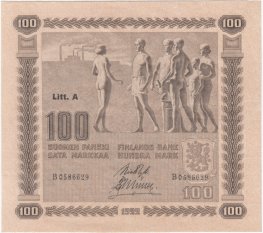 100 Markkaa 1922 Litt.A B0586629