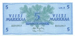 5 Markkaa 1963 Litt.A H2343917 kl.7