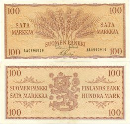 100 Markkaa 1957 AA0590919