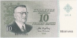 10 Markkaa 1963 Litt.A BB2876583 kl.9