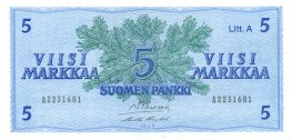 5 Markkaa 1963 Litt.A A2231681