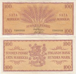 100 Markkaa 1957 Y2003528 kl.6