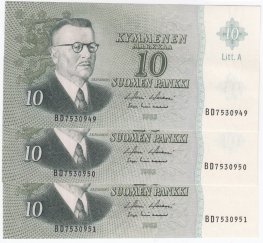 10 Markkaa 1963 Litt.A BD753095X