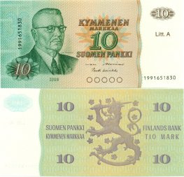10 Markkaa 1980 Litt.A 1991651830 UNC