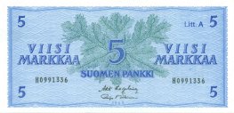5 Markkaa 1963 Litt.A H0991336 kl.8