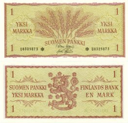 1 Markka 1963 U0325873* kl.8-9