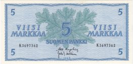 5 Markkaa 1963 K3697362 kl.8-9