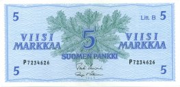 5 Markkaa 1963 Litt.B P7234626 kl.9