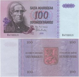 100 Markkaa 1976 O6788815 kl.7