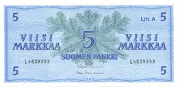 5 Markkaa 1963 Litt.A L4829353 kl.9