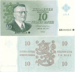 10 Markkaa 1963 Litt.A AN0545810*