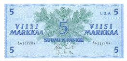 5 Markkaa 1963 Litt.A A6112784