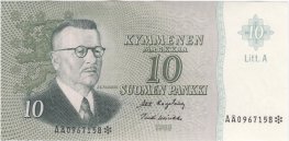 10 Markkaa 1963 Litt.A AÅ0967158* kl.8-9