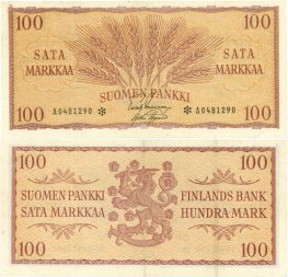 100 Markkaa 1957 A0481290* kl.5
