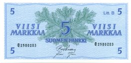 5 Markkaa 1963 Litt.B Q2580283 kl.8-9