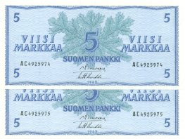 5 Markkaa 1963 AC492597X