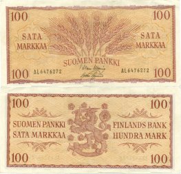 100 Markkaa 1957 AL6476272 kl.4