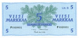 5 Markkaa 1963 Litt.B P5589931 kl.8-9
