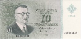 10 Markkaa 1963 Litt.A BC0605268 kl.9