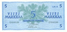 5 Markkaa 1963 Litt.A C3240188 kl.6