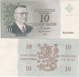 10 Markkaa 1963 Litt.A Ä2529020 kl.8-9