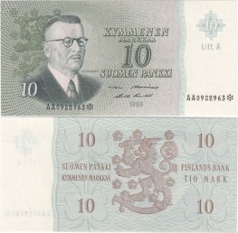 10 Markkaa 1963 Litt.A AÅ0928963* kl.9