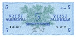 5 Markkaa 1963 Litt.A E4168725 kl.7