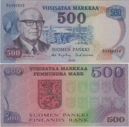 500 Markkaa 1975 B2988850 kl.9
