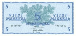 5 Markkaa 1963 V5830580 kl.8-9