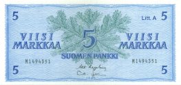 5 Markkaa 1963 Litt.A M1494351 kl.8