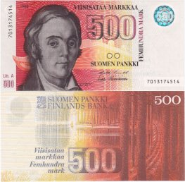 500 Markkaa 1986 Litt.A 7013174514 kl.9-10
