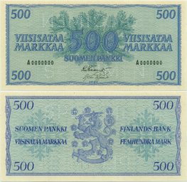 500 Markkaa 1956 SPECIMEN