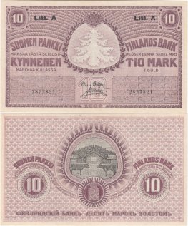 10 Markkaa 1909 Litt.A 2873821 kl.8-9