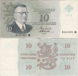 10 Markkaa 1963 Litt.A K0121801*