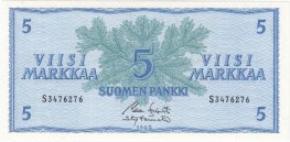 5 Markkaa 1963 S3476276 kl.9