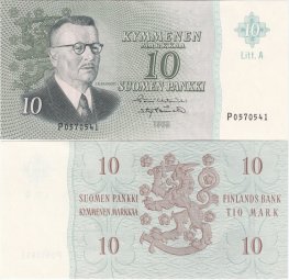 10 Markkaa 1963 Litt.A P0570541 kl.8-9