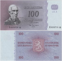 100 Markkaa 1963 Litt.A E0232714* kl.9-10
