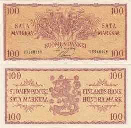 100 Markkaa 1957 R3968005 kl.8-9