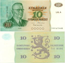 10 Markkaa 1980 Litt.A 1991673488 kl.5