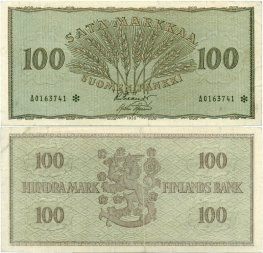 100 Markkaa 1955 A0163741* kl.4