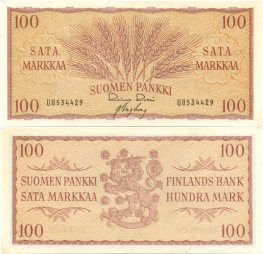 100 Markkaa 1957 U8534429 kl.6