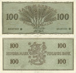 100 Markkaa 1955 A0107333* kl.5