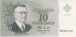 10 Markkaa 1963 Litt.A BC0851162 kl.9