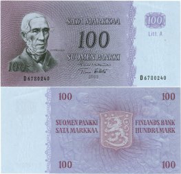100 Markkaa 1963 Litt.A D6780240 kl.6