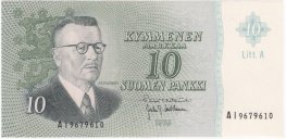 10 Markkaa 1963 Litt.A AI9679610 kl.8-9