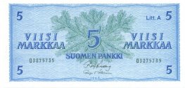 5 Markkaa 1963 Litt.A O3275735 kl.8