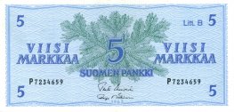 5 Markkaa 1963 Litt.B P7234659 kl.9
