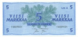 5 Markkaa 1963 Litt.A F6829024 kl.8